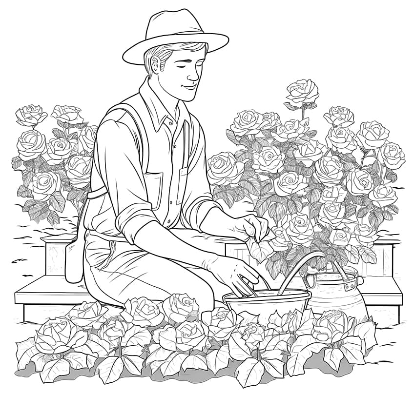 rose coloring page 25