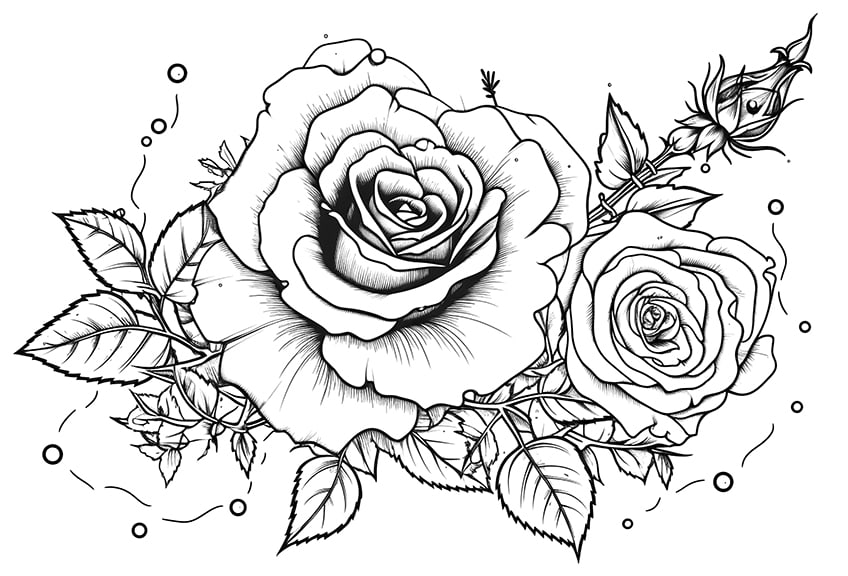rose coloring page 27