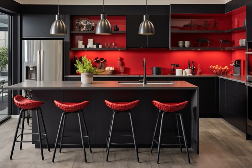 Red Mixed With Black Decor