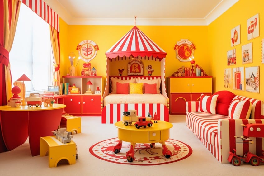 Yellow Mixed With Red Decor