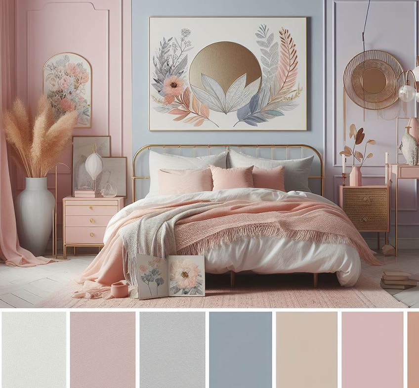 bedroom pastel palette