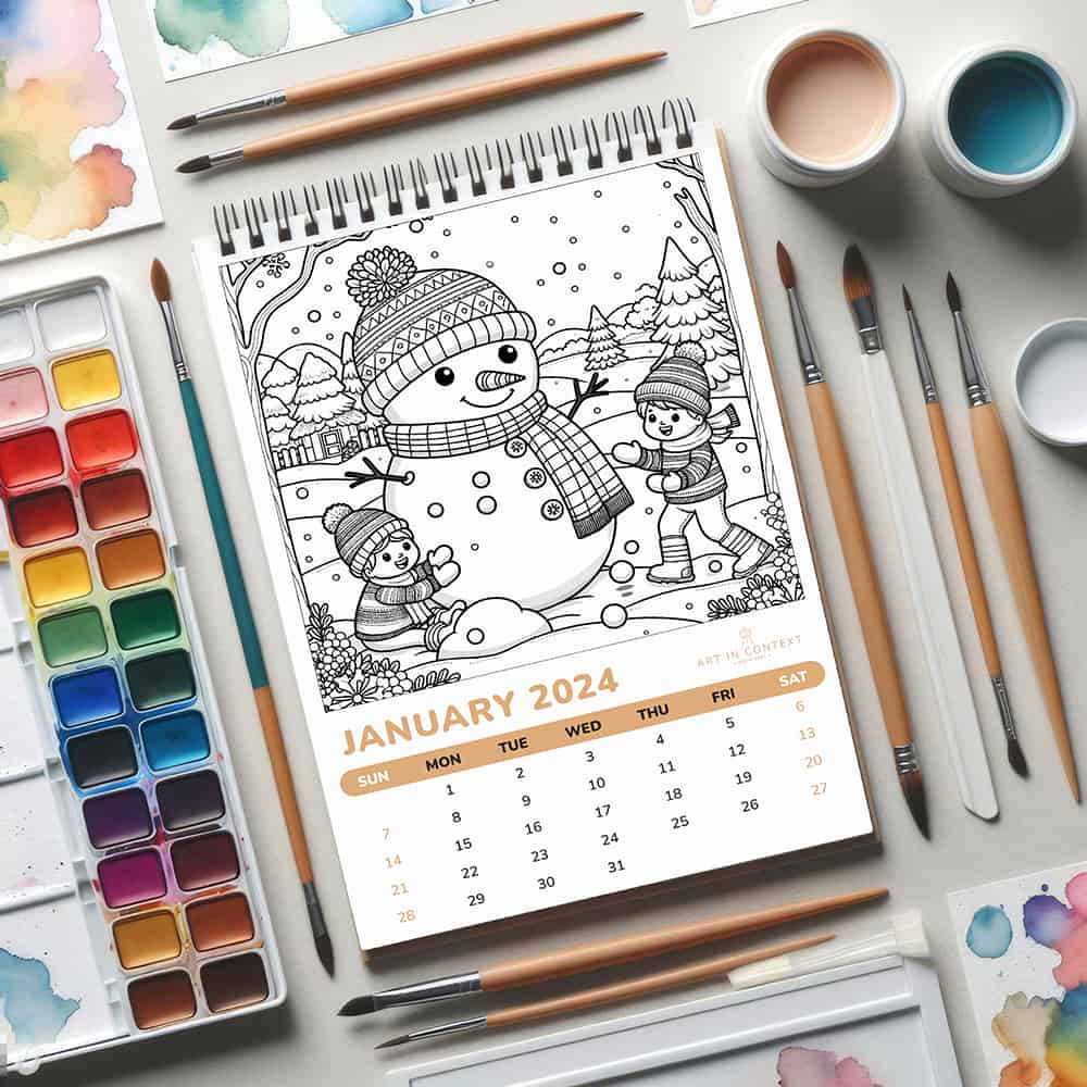 coloringpages calendar 2024