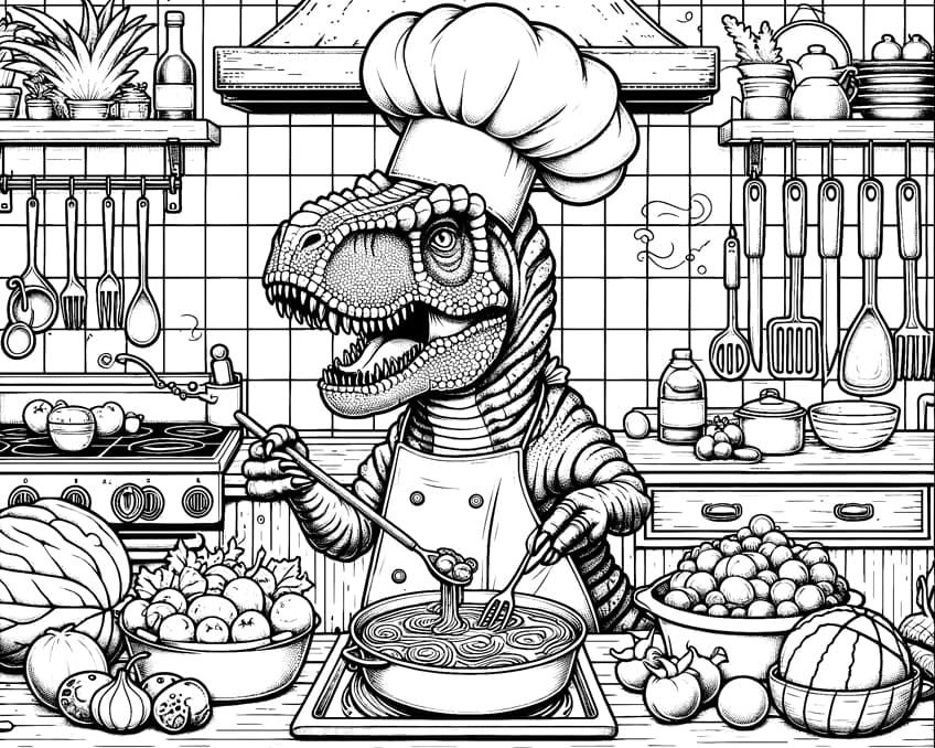 t-rex coloring page 07