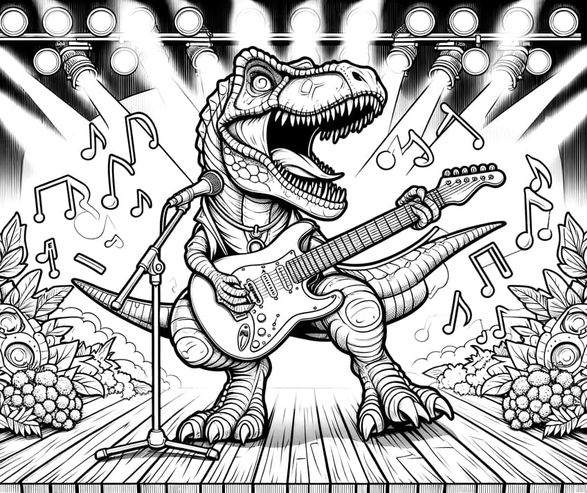 t-rex coloring page 10