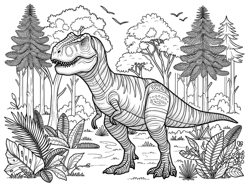 t-rex coloring page 11