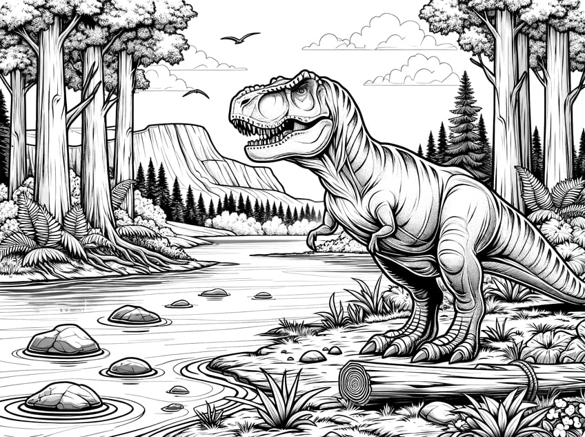 t-rex coloring page 13