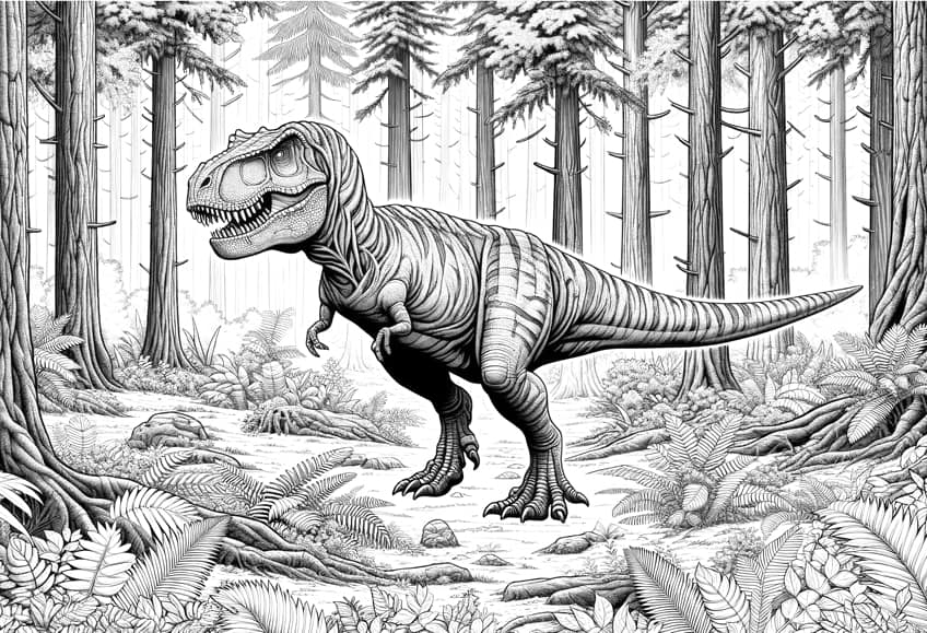 t-rex coloring page 16