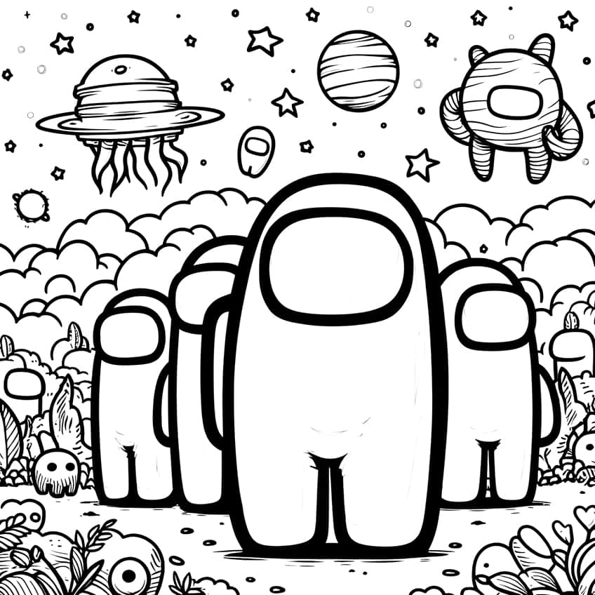 among us coloring page 04