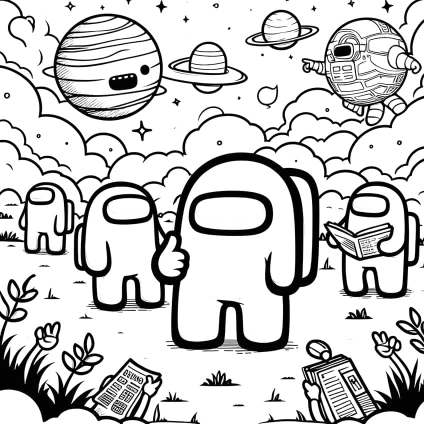 among us coloring page 23