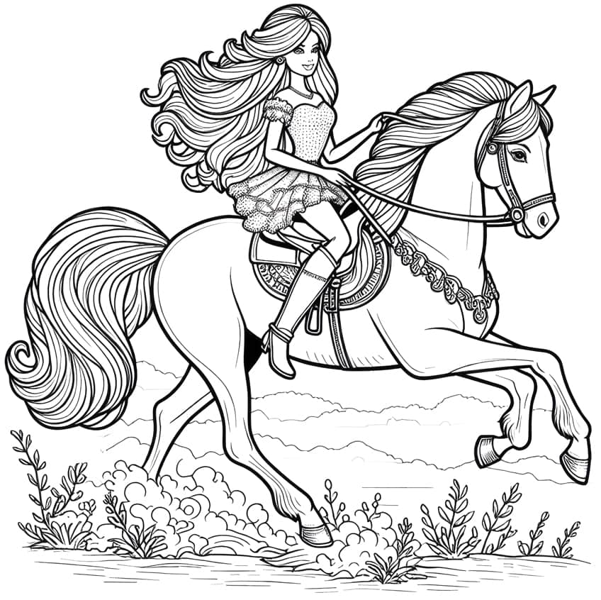 barbie coloring page 14