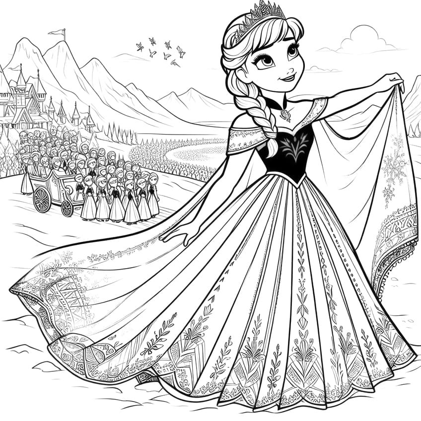 frozen coloring page 07
