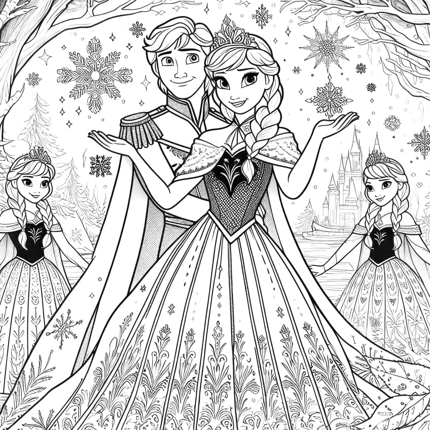 frozen coloring page 08