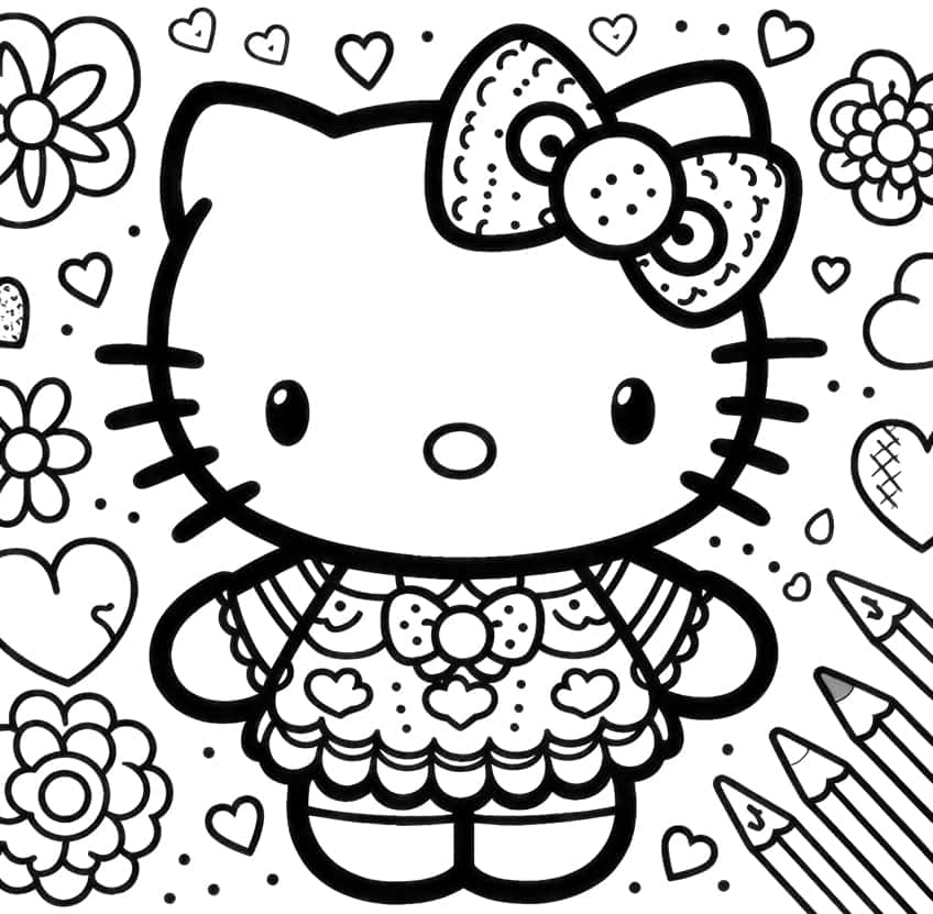 hello kitty coloring page 03