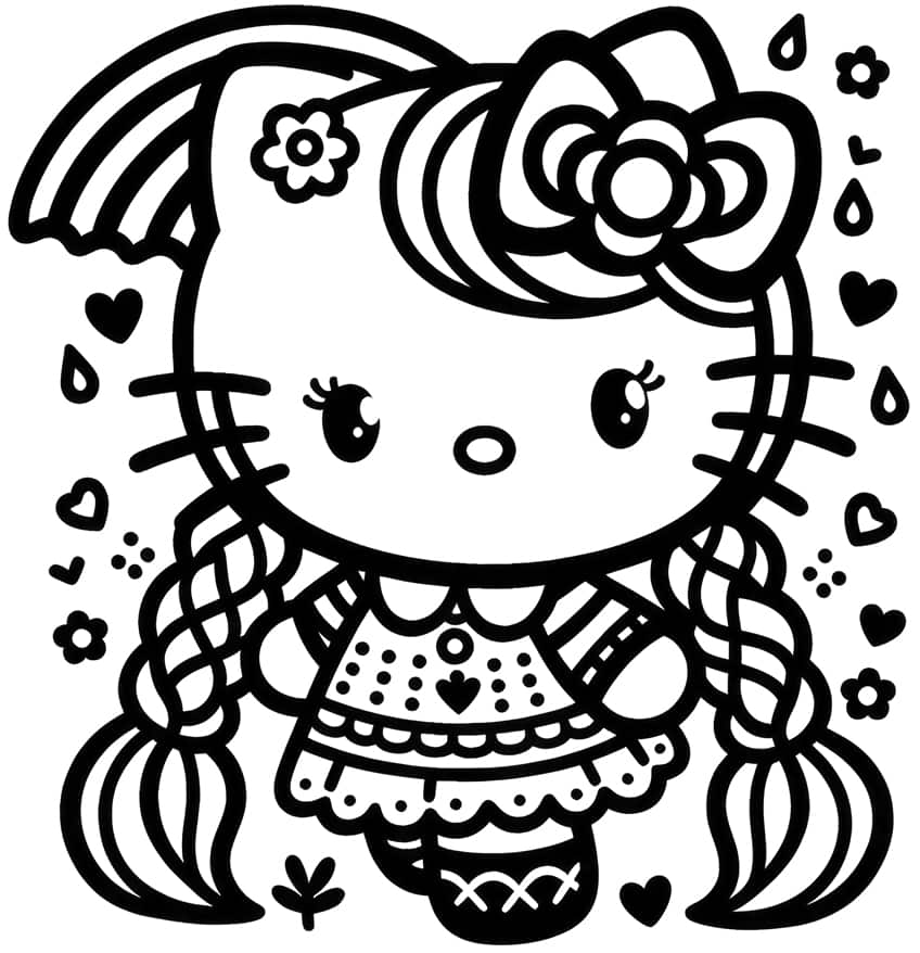 hello kitty coloring page 04