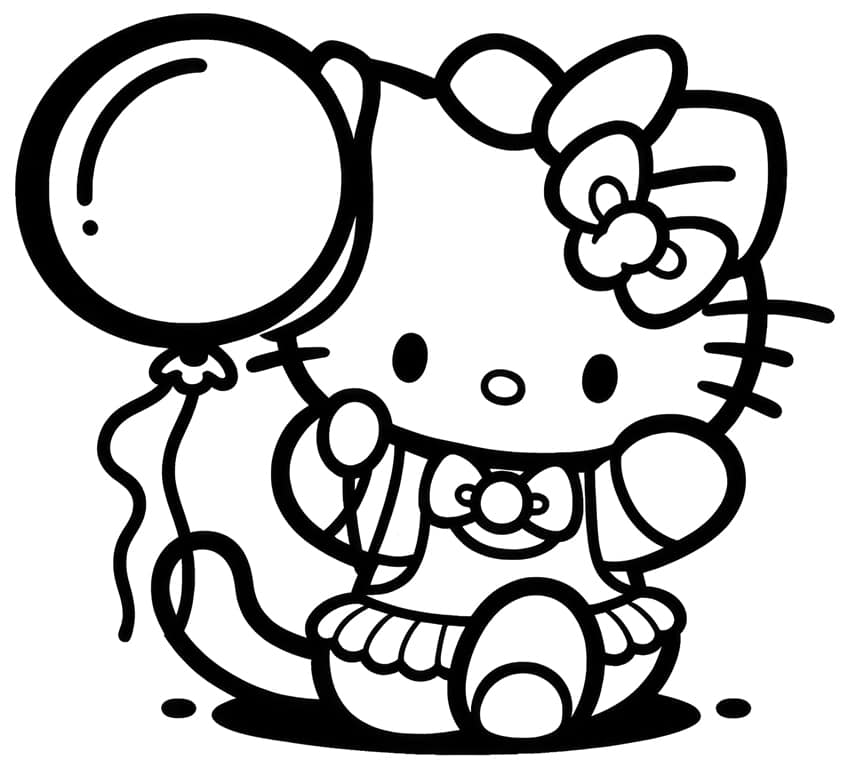 hello kitty coloring page 06