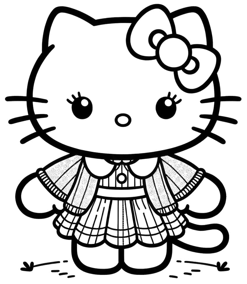 hello kitty coloring page 09