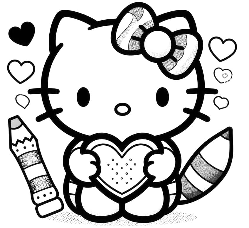 hello kitty coloring page 10