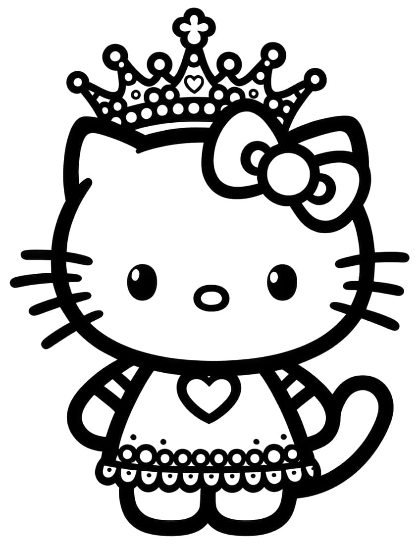 hello kitty coloring page 16