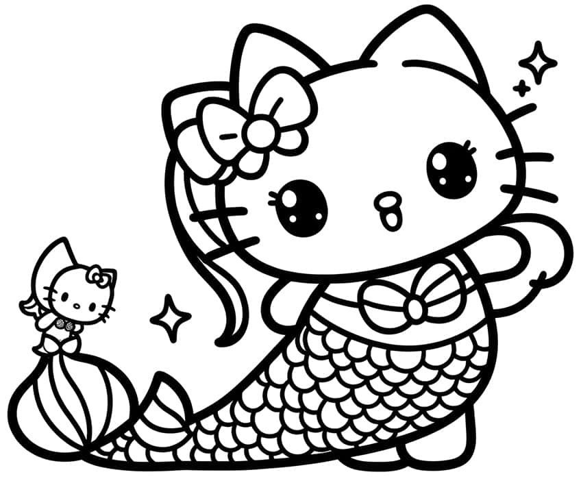 hello kitty coloring page 21