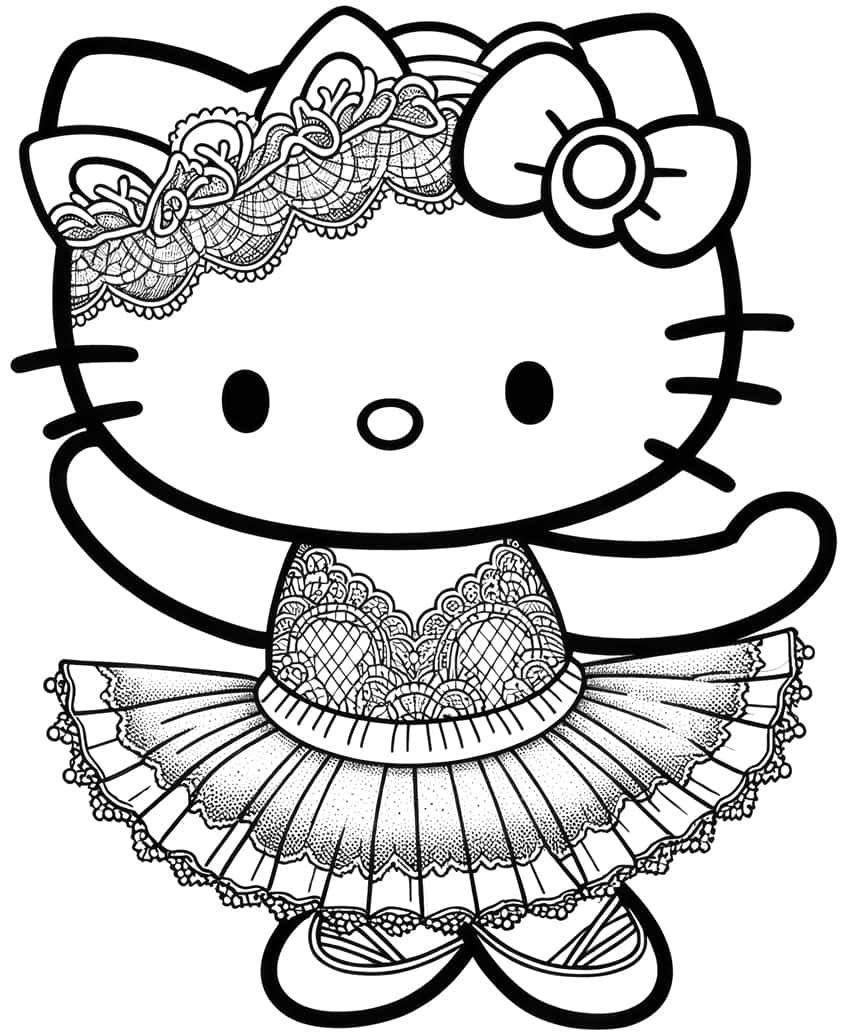 hello kitty coloring page 25