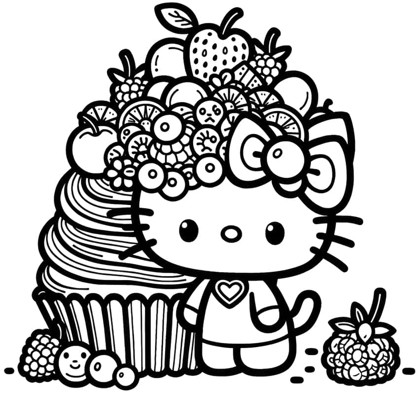 hello kitty coloring page 27