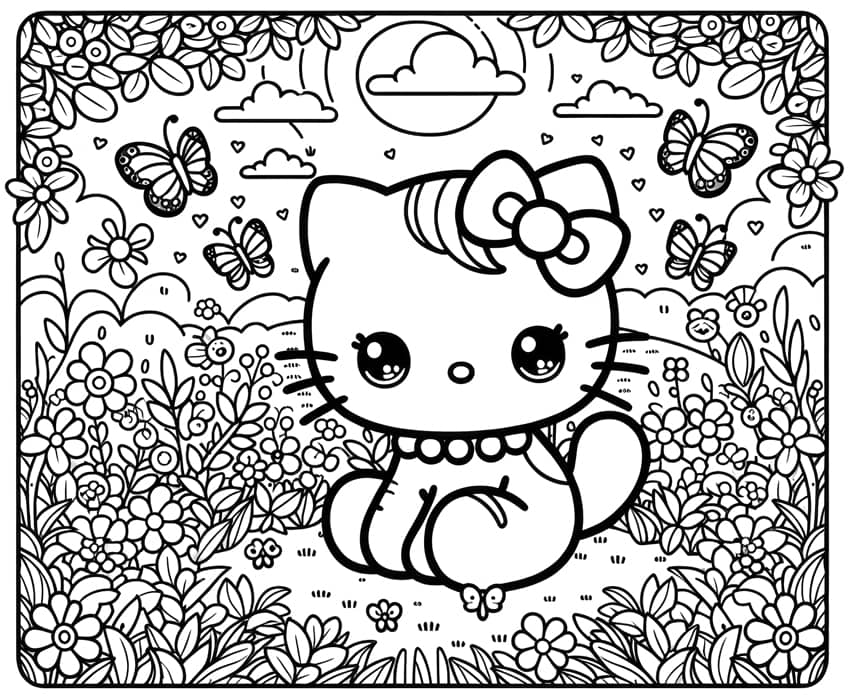 hello kitty coloring page 49