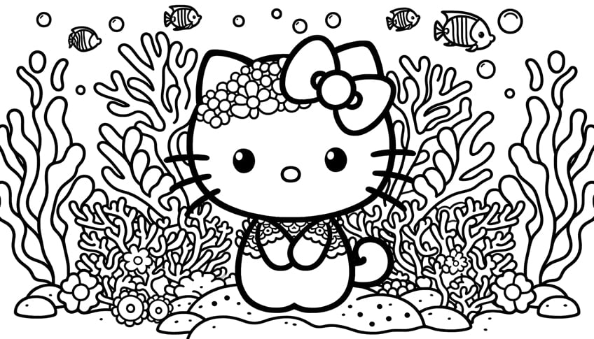 hello kitty coloring page 50