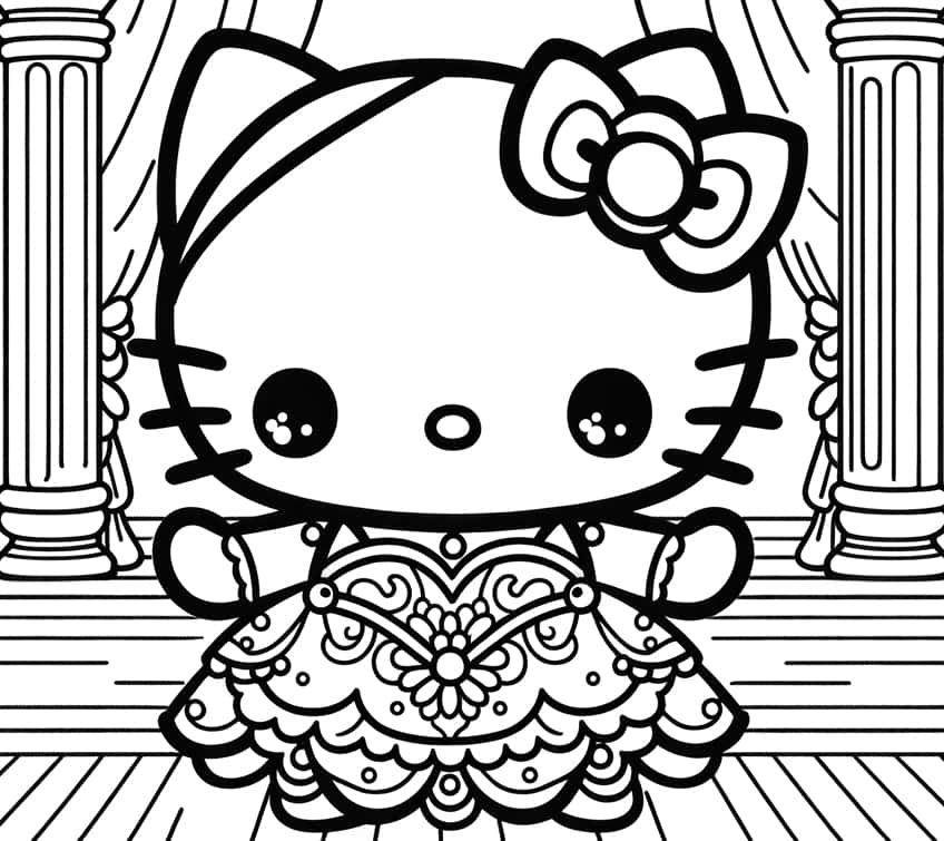 hello kitty coloring page 52