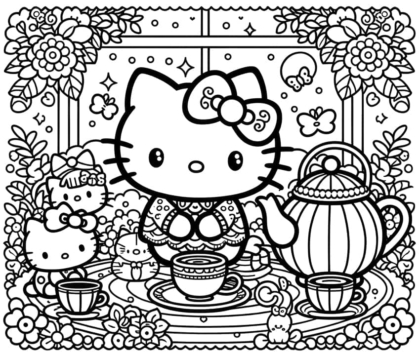 hello kitty coloring page 53