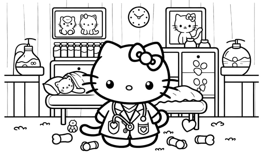 hello kitty coloring page 54