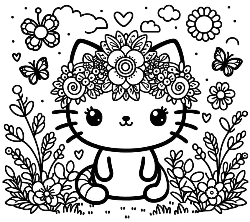 hello kitty coloring page 56