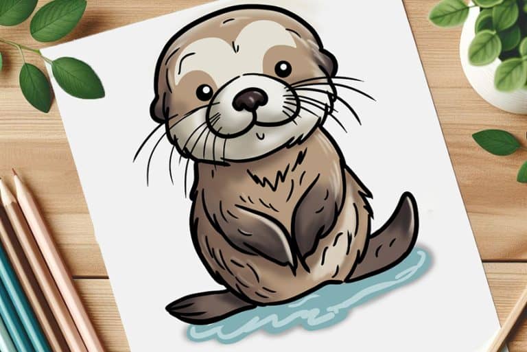 how to draw an otter