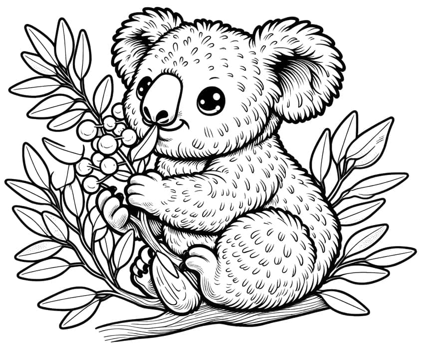 koala coloring page 03