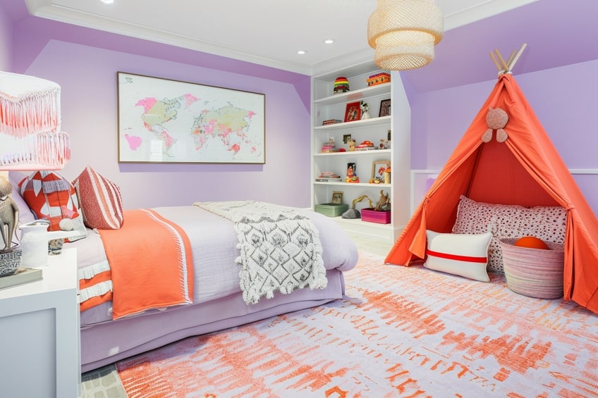 lavender and coral