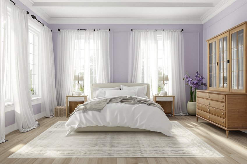 lavender and white
