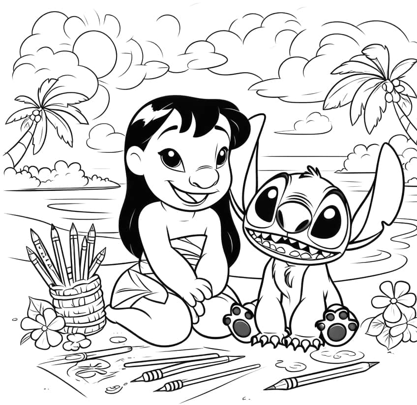 Lilo and Stitch coloring page 03