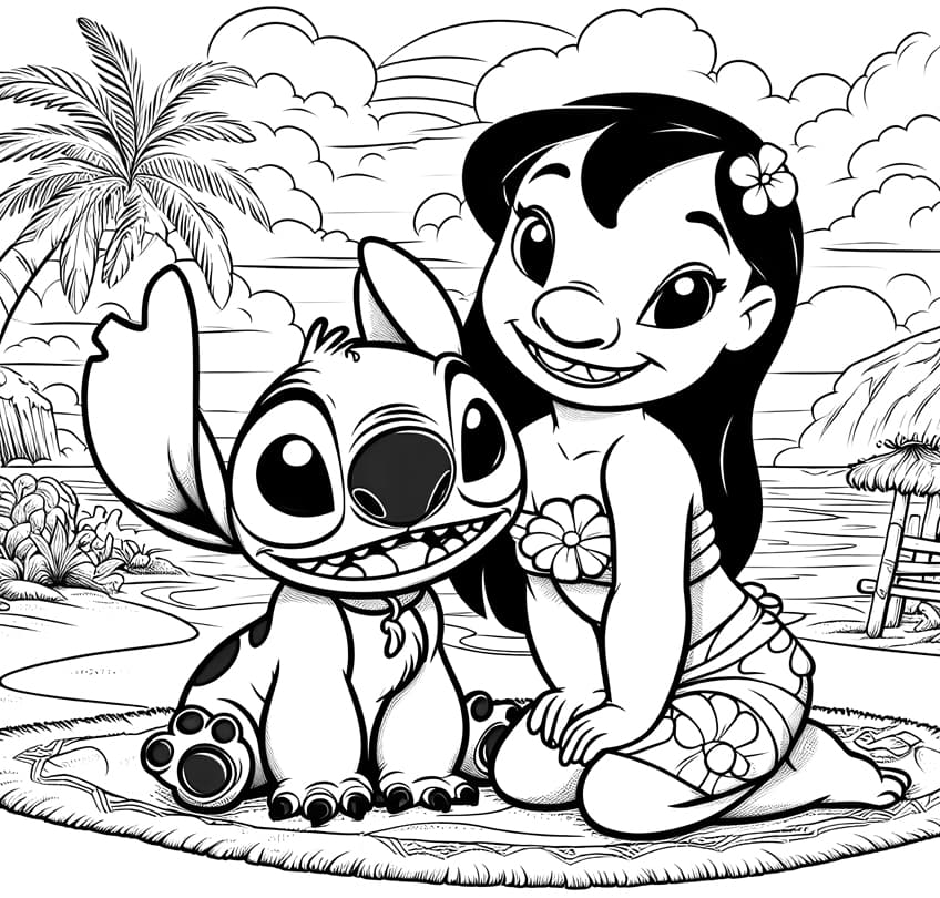 Lilo and Stitch coloring page 09