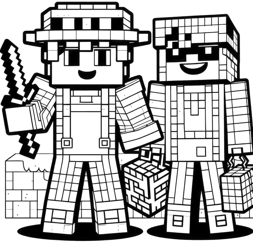 minecraft coloring page 03