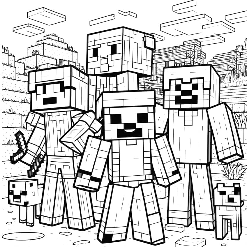 minecraft coloring page 04