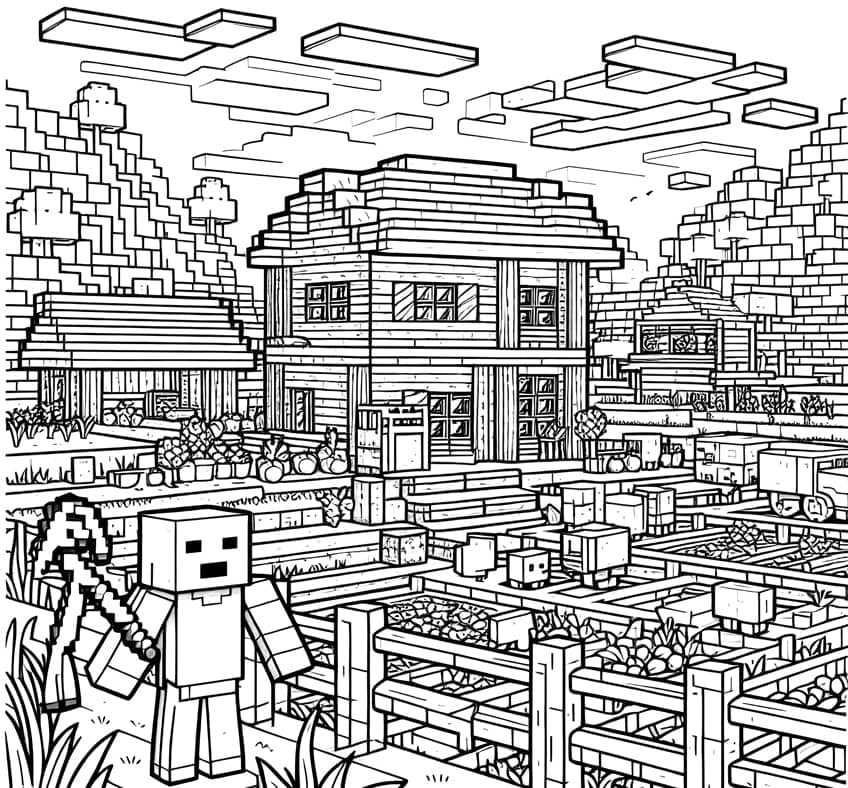 minecraft coloring page 05