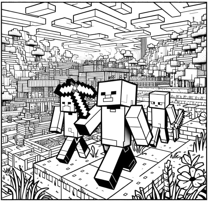 minecraft coloring page 06