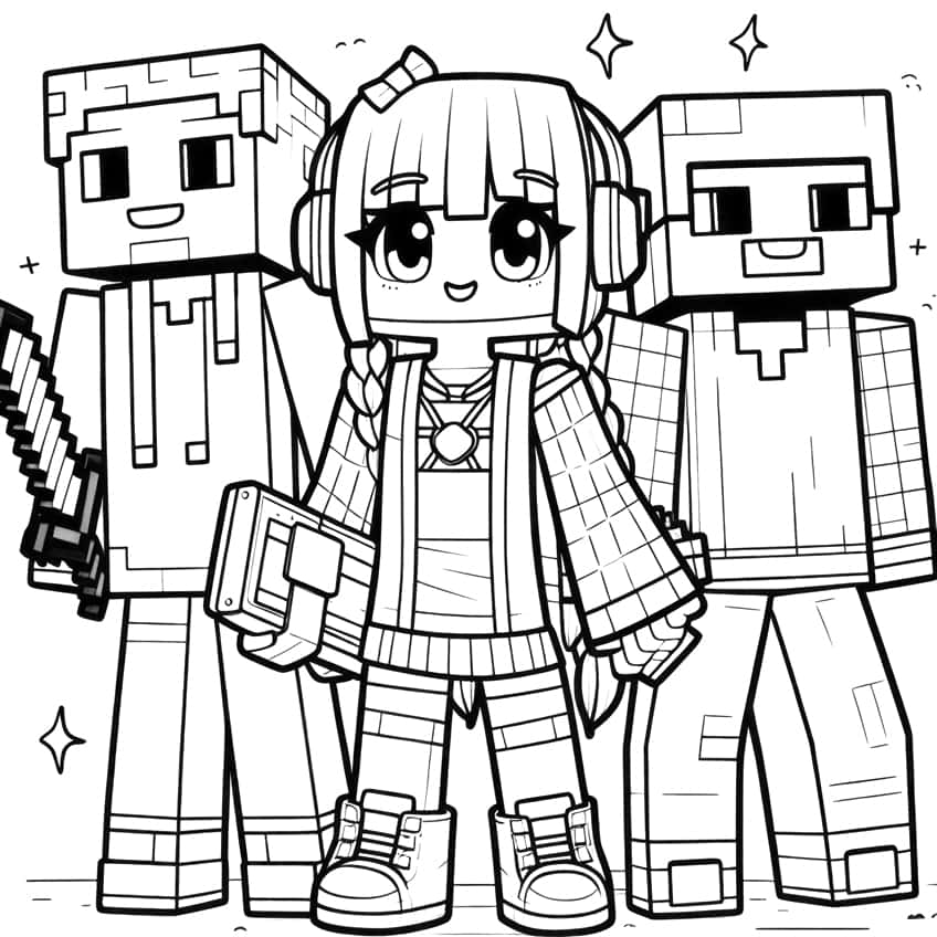 minecraft coloring page 07