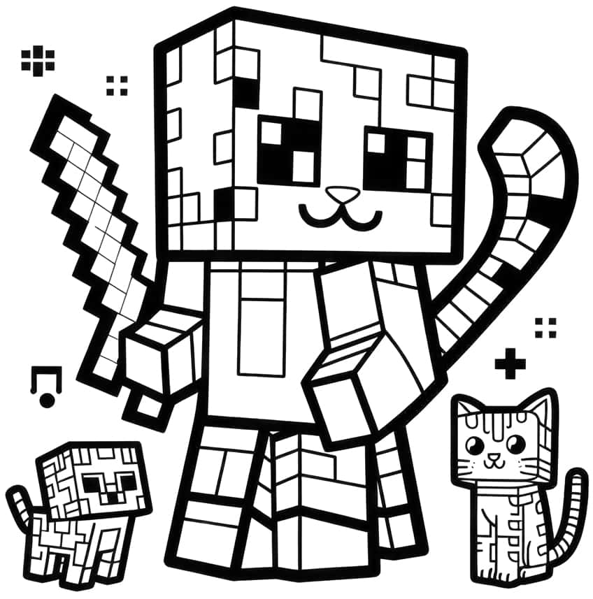 minecraft coloring page 08