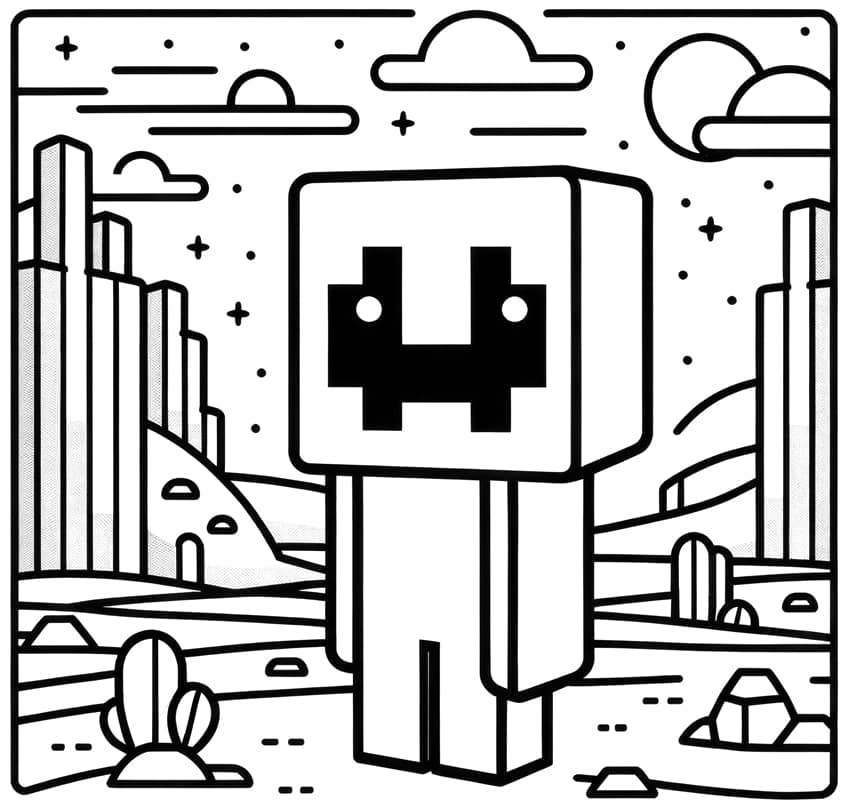 minecraft coloring page 09