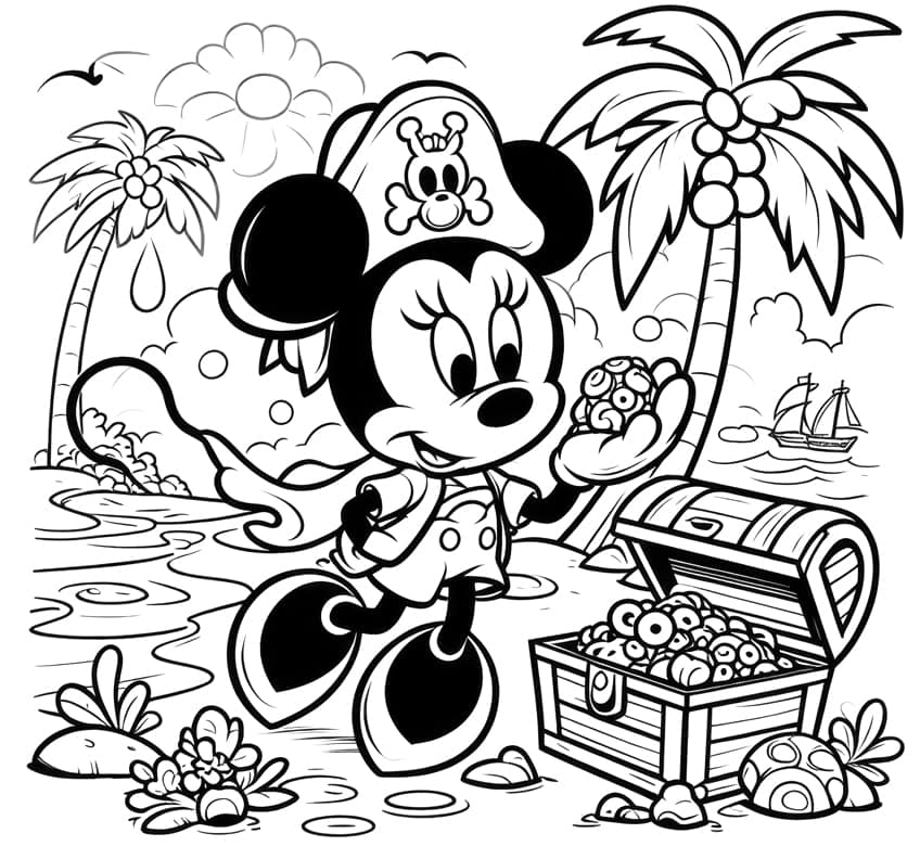 minnie mouse coloring page 04