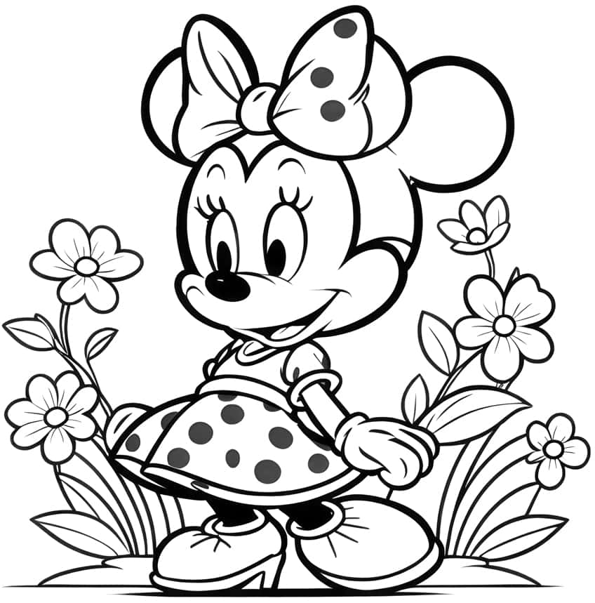 minnie mouse coloring page 05
