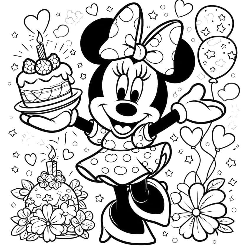 minnie mouse coloring page 06