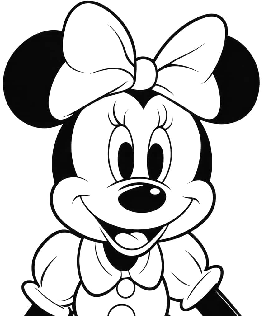 minnie mouse coloring page 07