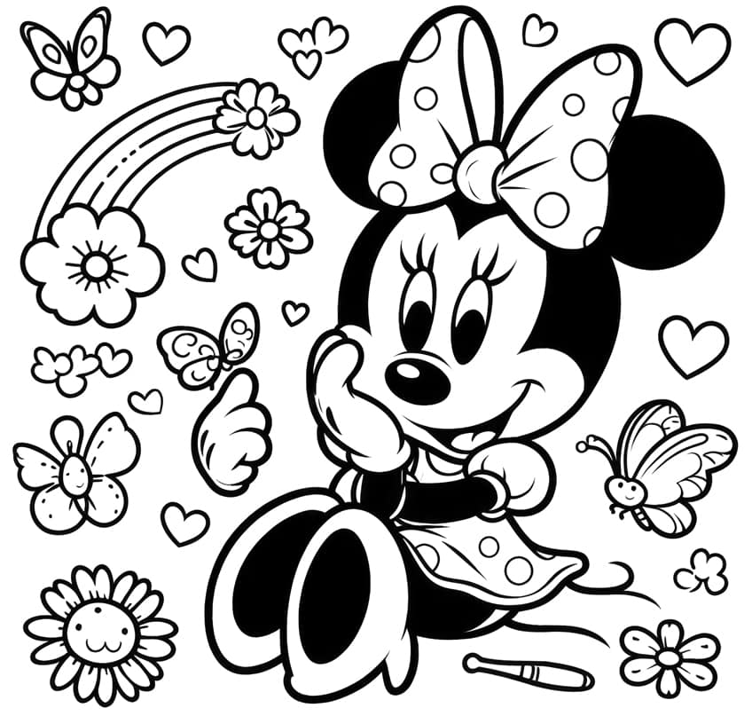 minnie mouse coloring page 14