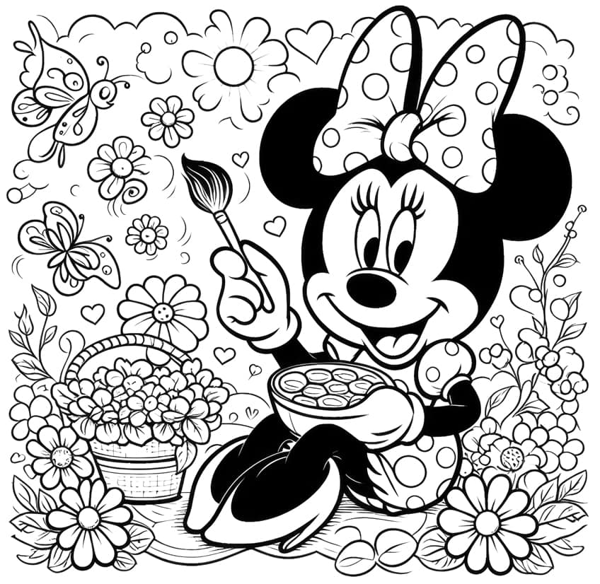 minnie mouse coloring page 15